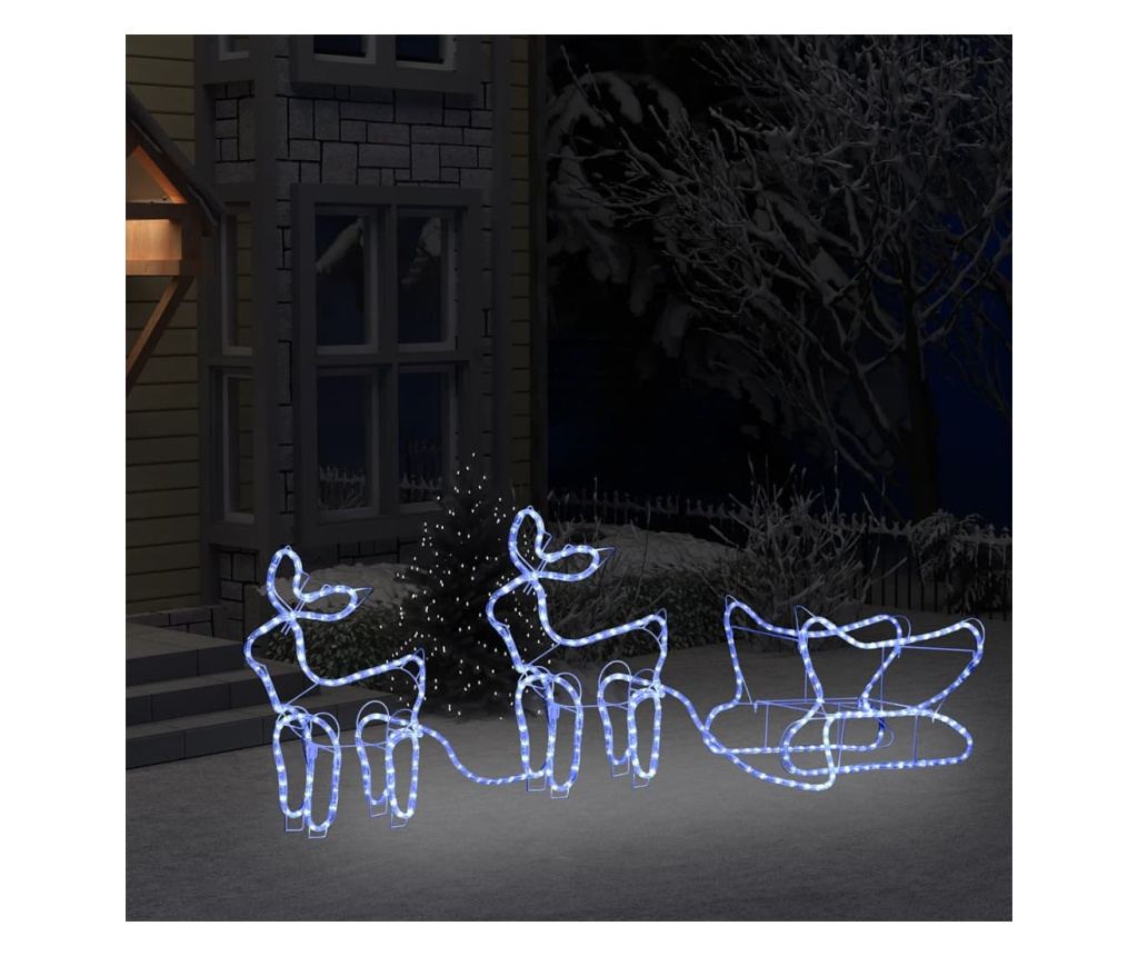 Božićni ukras s jelenima i saonicama, 576 LED svjetala, vanjski - 3