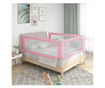 Ограничител за бебешко легло, розов, 160x25 см, плат