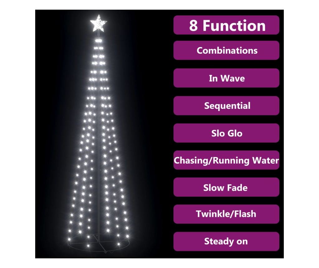 Božićni ukras za stablo konusni 136 LED bijelo hladno 70x240 cm - 3