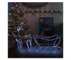 Božićna dekoracija s jelenom i saonicama, 252 LED diode, za vanjsku upotrebu thumbnail 1