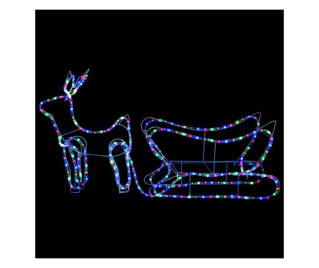 Božićna dekoracija s jelenom i saonicama, 252 LED diode, za vanjsku upotrebu - 4