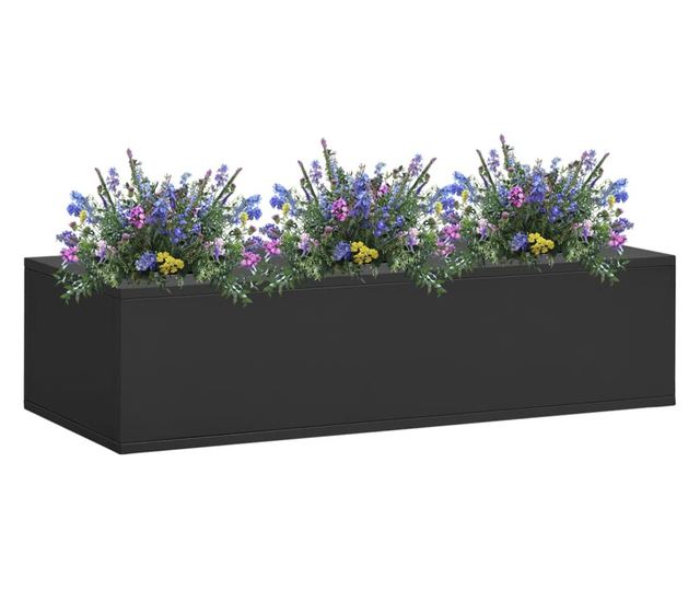 Uredska posuda za cvijeće antracit 90 x 40 x 23 cm čelična