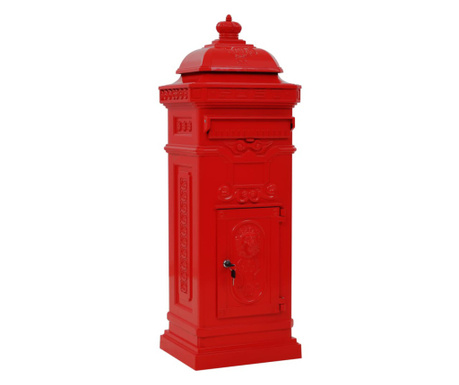 Stoječi poštni nabiralnik aluminij starinski stil rdeče barve