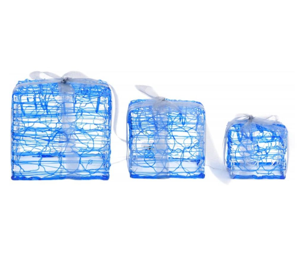 Dekorativne božićne poklon kutije, 3 kom., hladno bijele, akrilne - 5