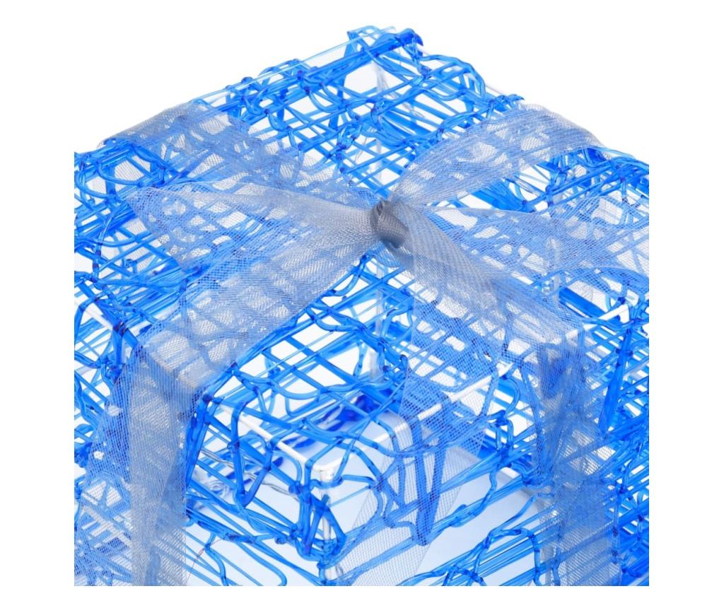 Dekorativne božićne poklon kutije, 3 kom., hladno bijele, akrilne - 6