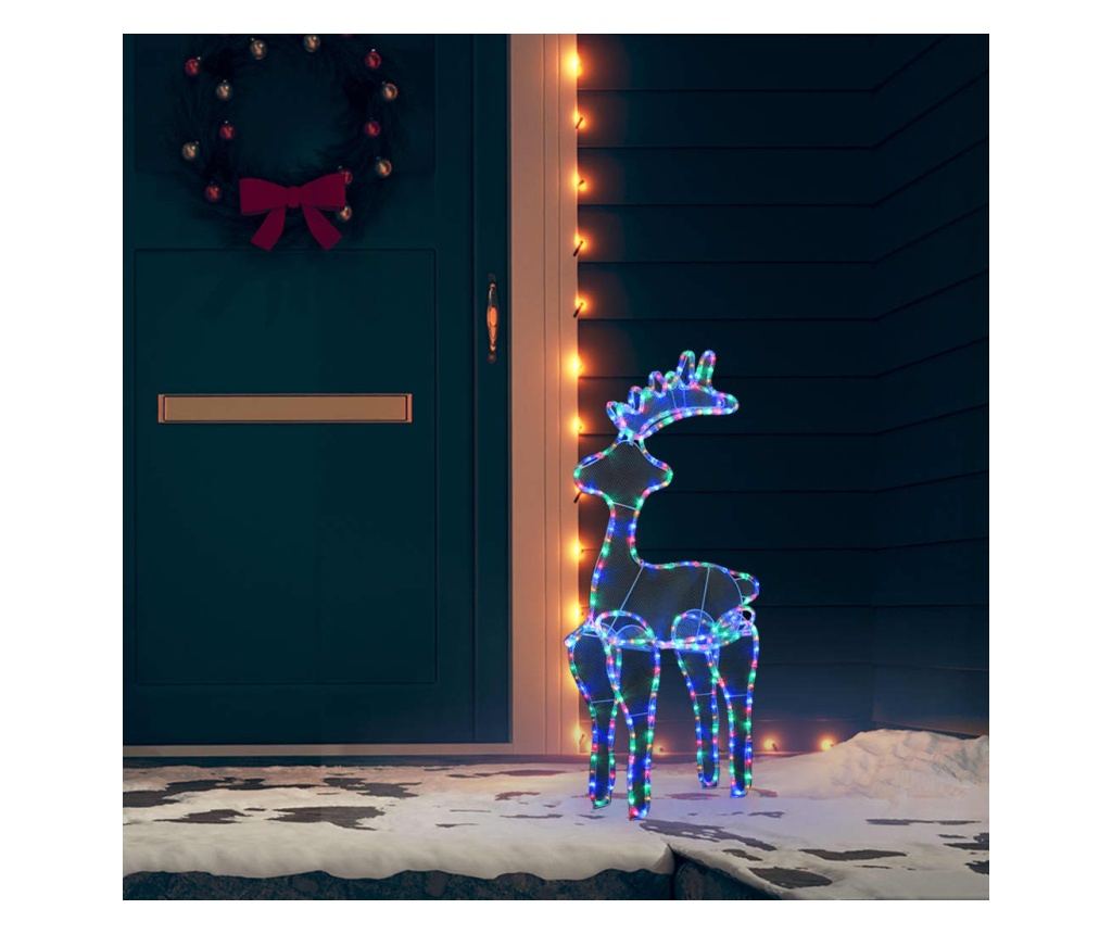 Božićni ukras jelen, s mrežom, 306 LED svjetala, 60x24x89 cm - 3