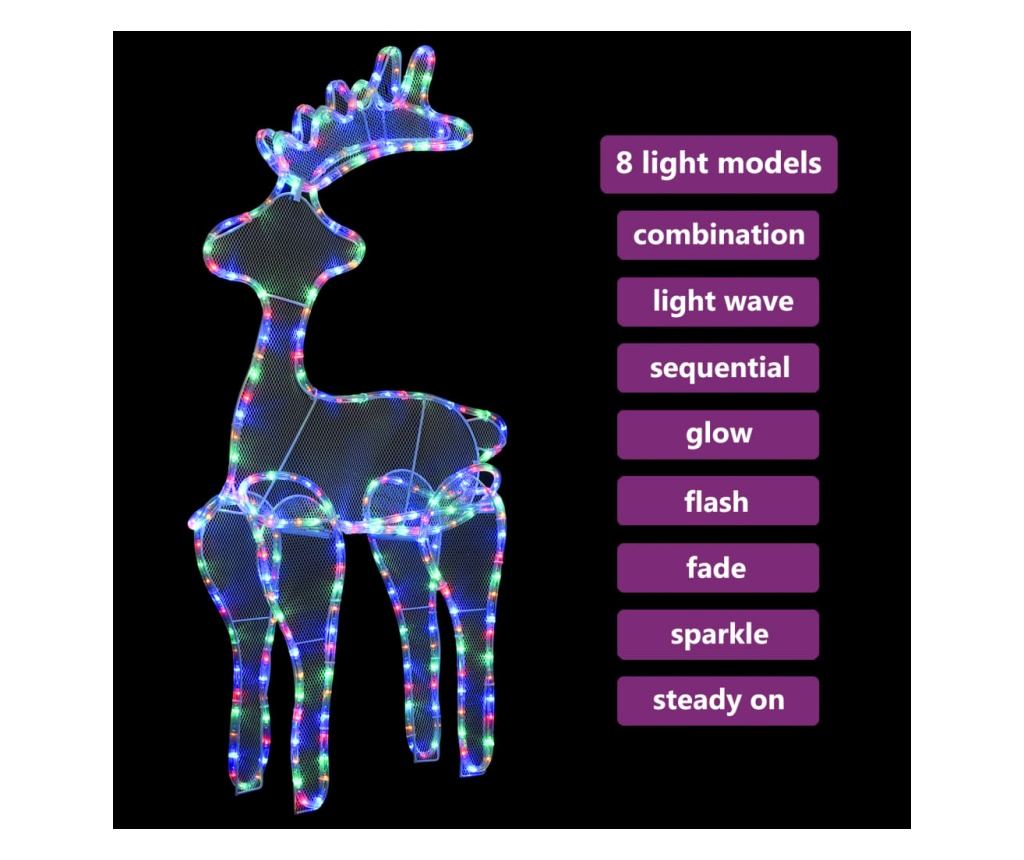 Božićni ukras jelen, s mrežom, 306 LED svjetala, 60x24x89 cm - 4