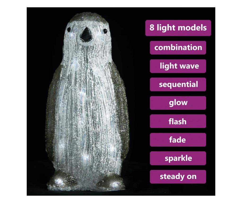 LED Pingvin Božićna figura 30 cm Akril Unutarnja/Vanjska - 3