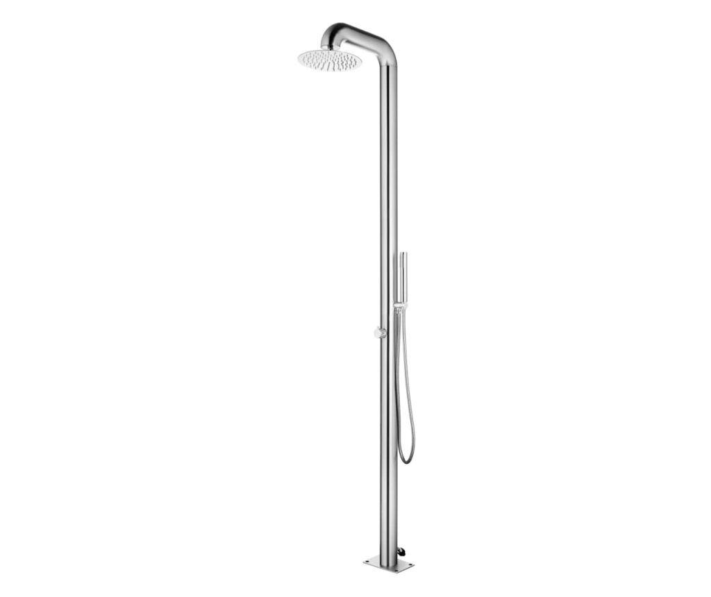 Duș de grădină cu bază gri, 230 cm, oțel inoxidabil - 3