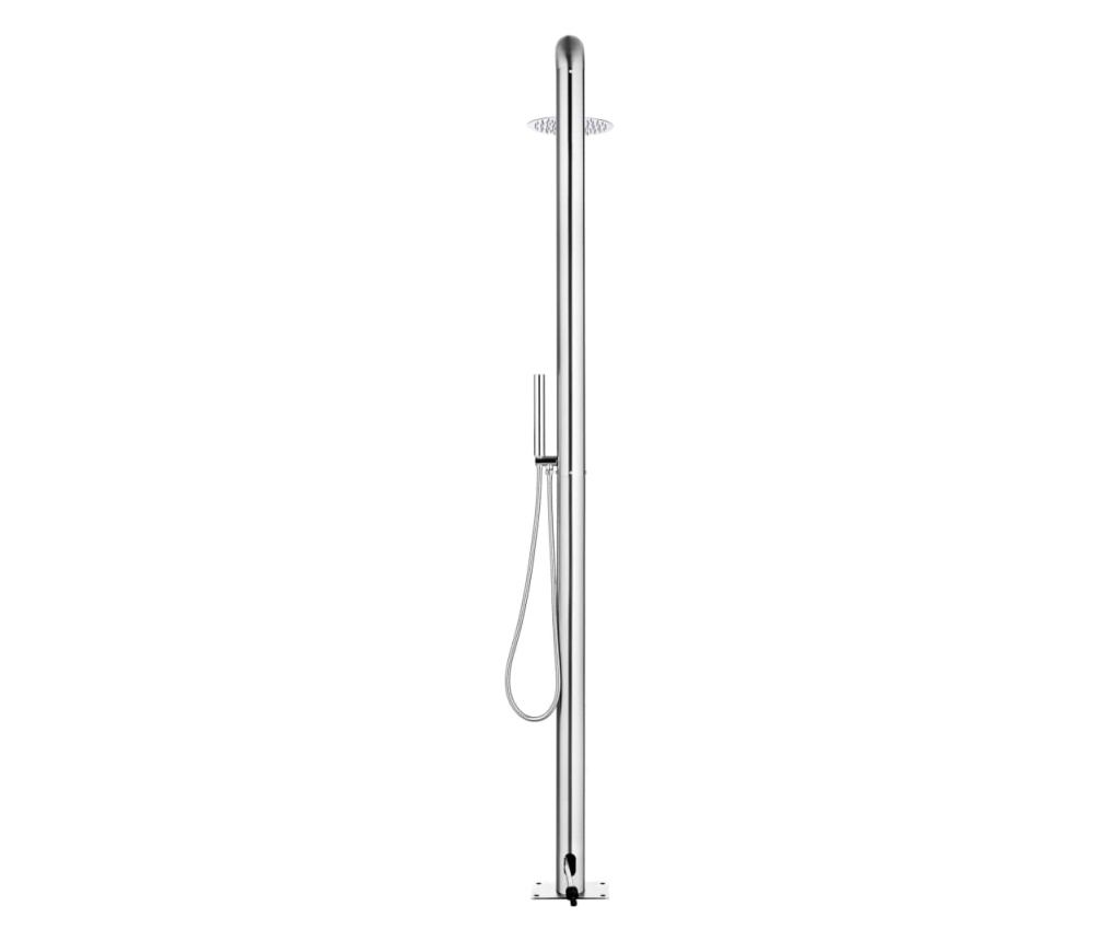 Duș de grădină cu bază gri, 230 cm, oțel inoxidabil - 6