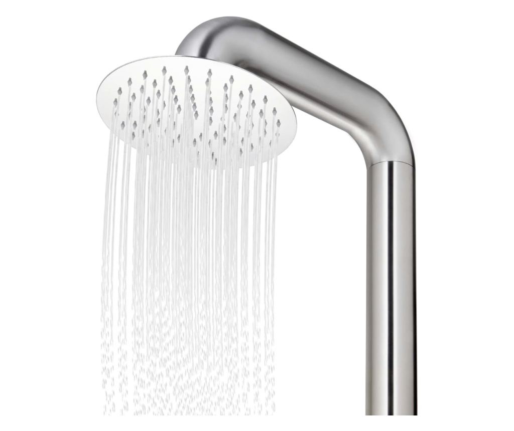 Duș de grădină cu bază gri, 230 cm, oțel inoxidabil - 10