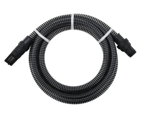 Wąż ssący ze złączami z PVC, 10 m, 22 mm, czarny