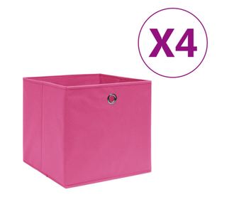 Kutije za pohranu od netkane tkanine 4 kom 28 x 28 x 28 cm roze