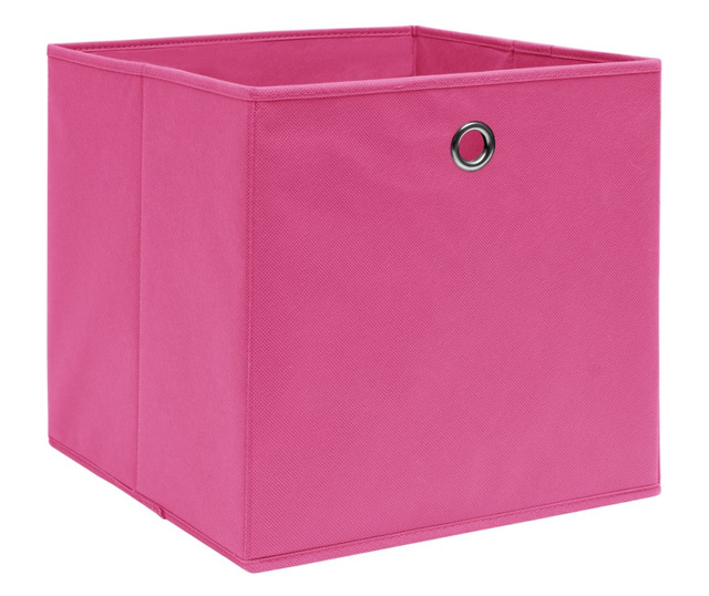 Kutije za pohranu od netkane tkanine 4 kom 28 x 28 x 28 cm roze