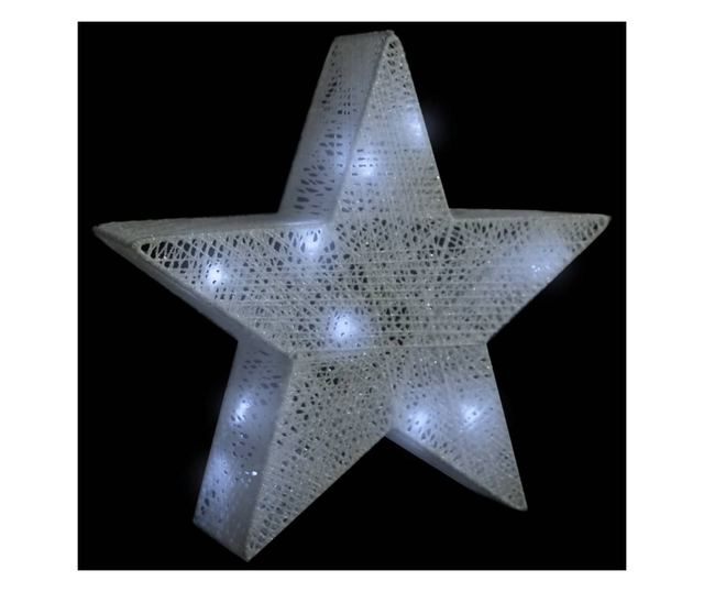 Božićna dekoracija Zvijezde 3 kom. Bijela Mreža & LED Vanjska/Unutarnja
