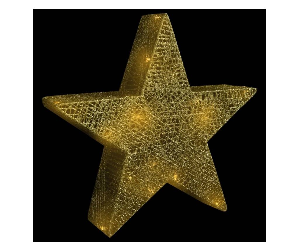 Božićna dekoracija Zvijezde 3 kom. Zlatna Mreža & LED Vanjska/Unutarnja - 5