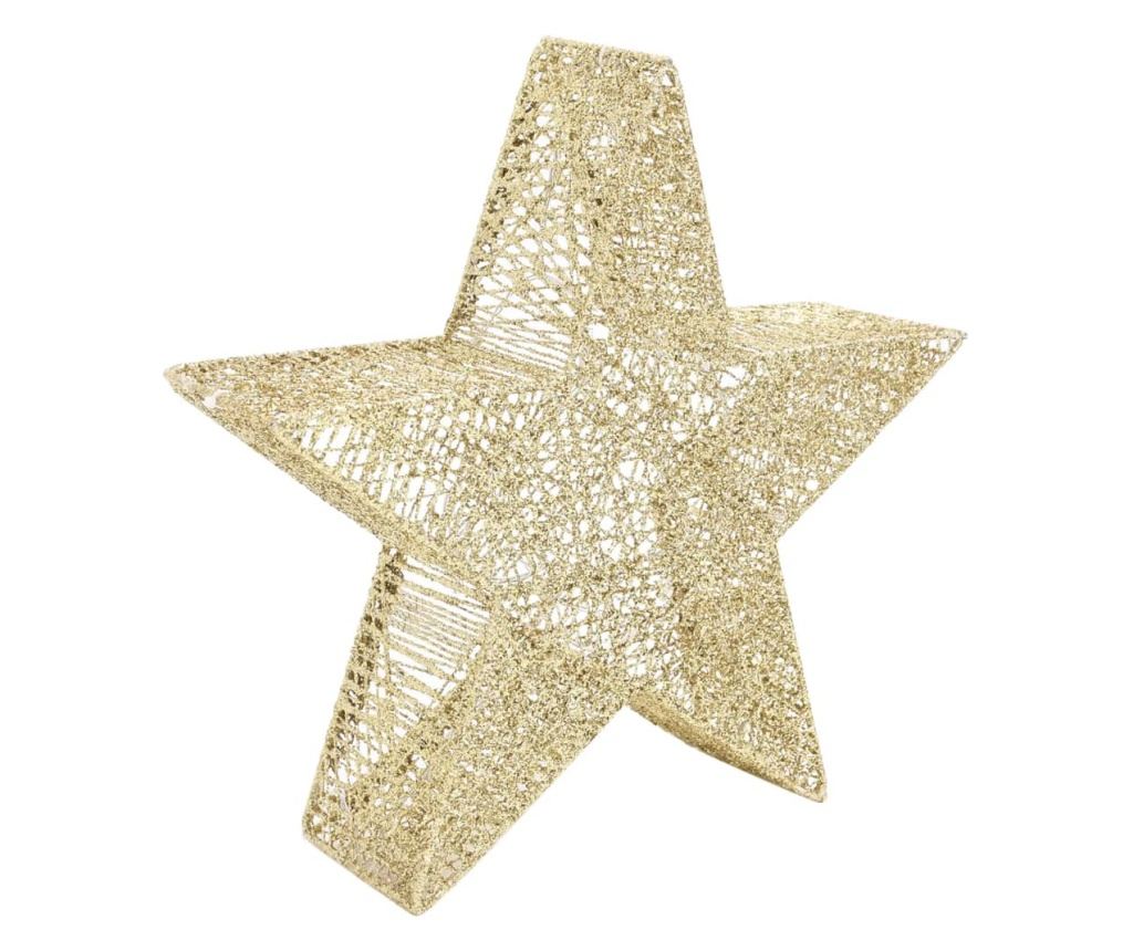 Božićna dekoracija Zvijezde 3 kom. Zlatna Mreža & LED Vanjska/Unutarnja - 7
