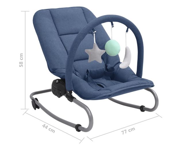 Ljuljačka za bebe modra čelična