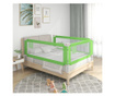 Ограничител за бебешко легло, зелен, 160x25 см, плат