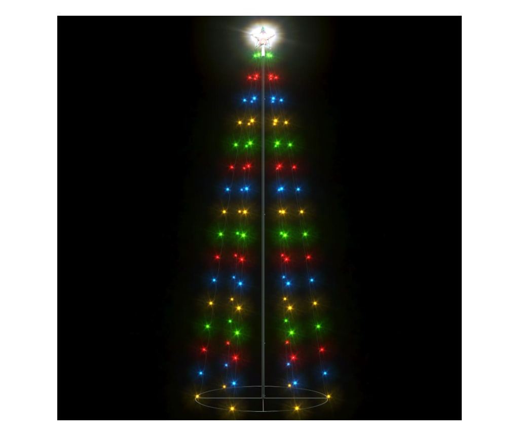 Božićni ukras za stablo konusni 100 LED svjetala u boji 70x180 cm - 4