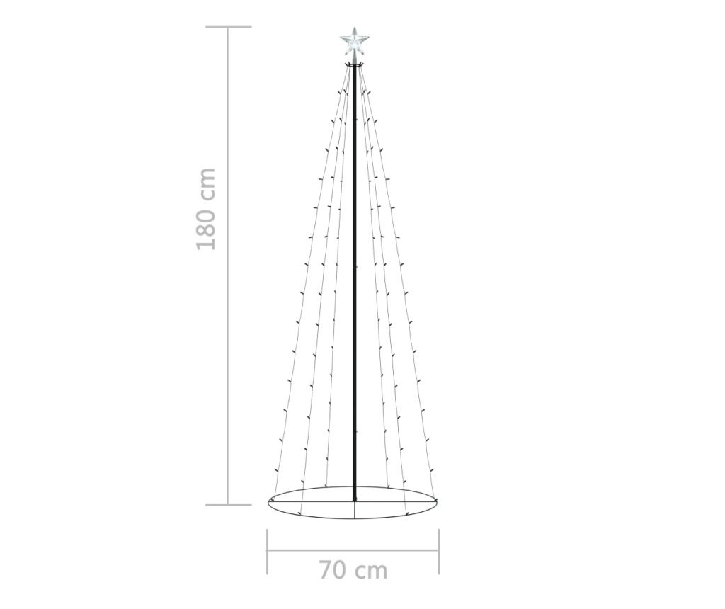 Božićni ukras za stablo konusni 100 LED svjetala u boji 70x180 cm - 7