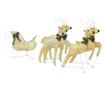 Božićni ukras s jelenom i saonicama, 100 LED dioda, zlatni, za vanjsku upotrebu thumbnail 2