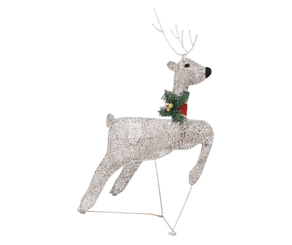 Božićni ukras s jelenom i saonicama, 100 LED dioda, zlatni, za vanjsku upotrebu - 7
