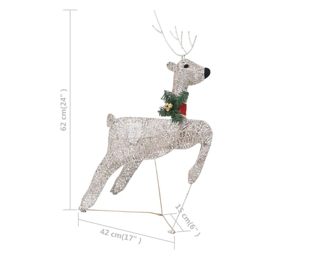 Božićni ukras s jelenom i saonicama, 100 LED dioda, zlatni, za vanjsku upotrebu - 10