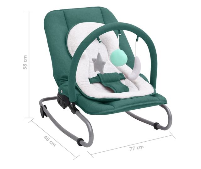 Ljuljačka za bebe zelena čelična