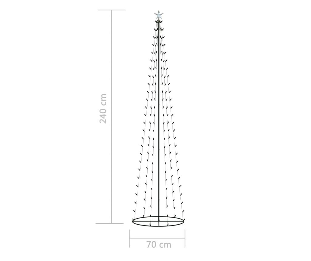 Ukras za božićno drvce konusni 136 LED svjetla toplo bijelo 70x240 cm - 7