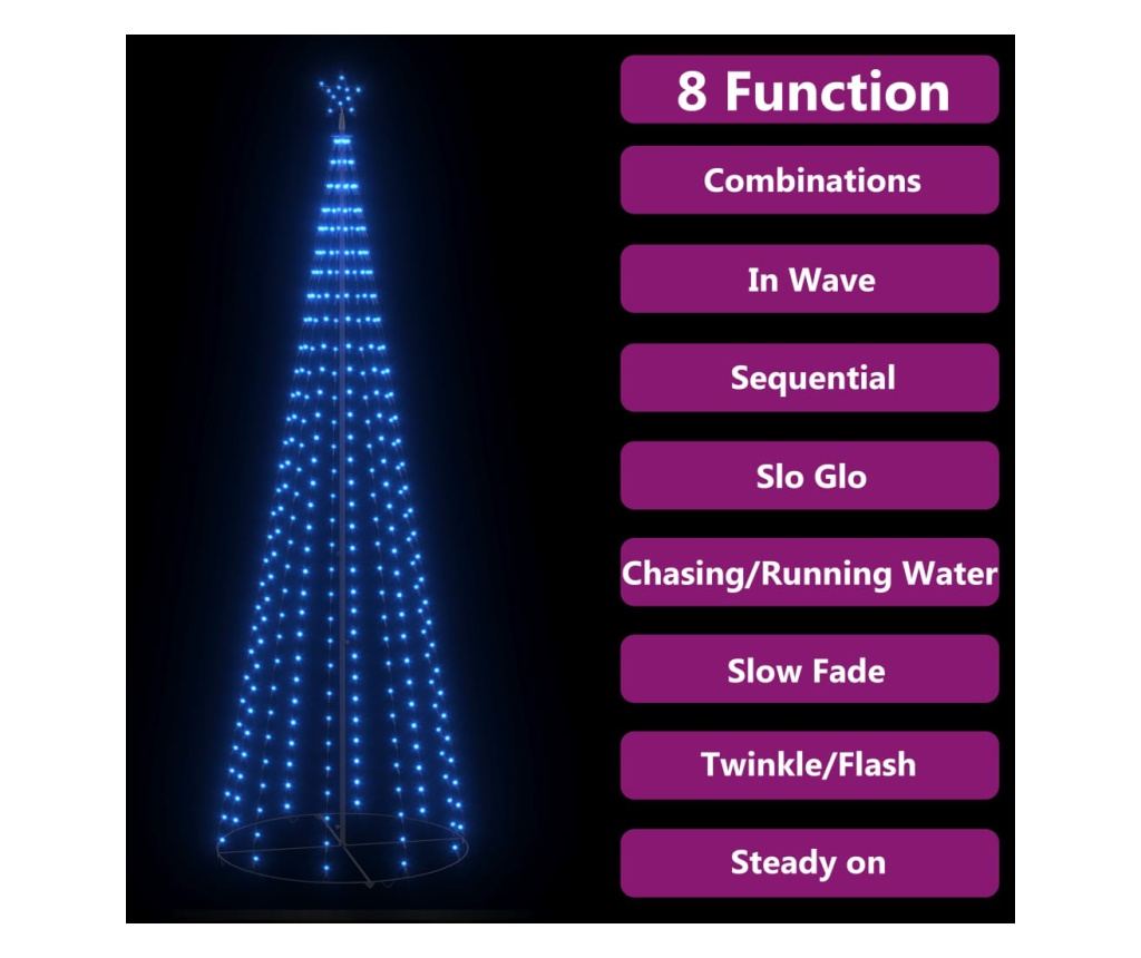 Božićni ukras za stablo konusni 330 LED plavi 100x300 cm - 3