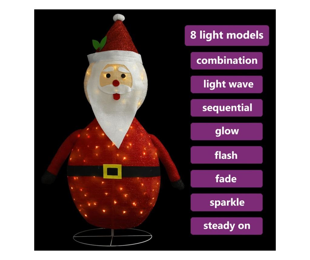 Dekorativna figura Djeda Božićnjaka, s LED-om, 120 cm, luksuzna tkanina - 4