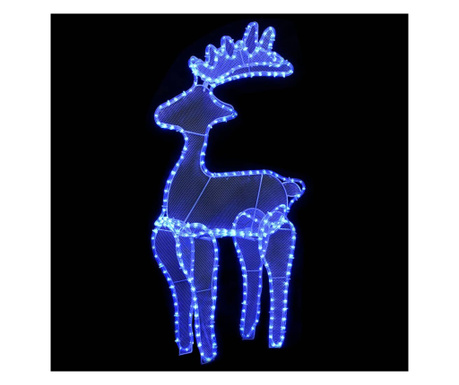Decoratiune de Craciun ren, cu plasa, 306 LED-uri, 60x24x89 cm