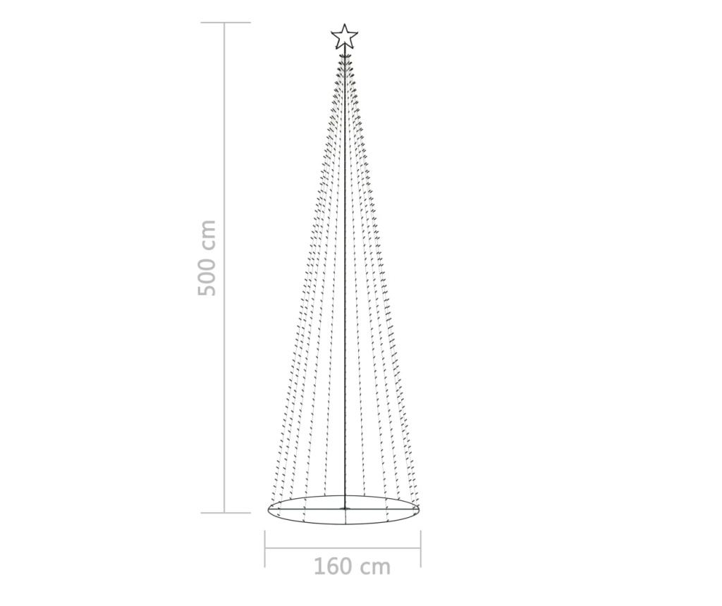 Ukras za božićno drvce konusni 752 LED svjetla toplo bijelo 160x500 cm - 8