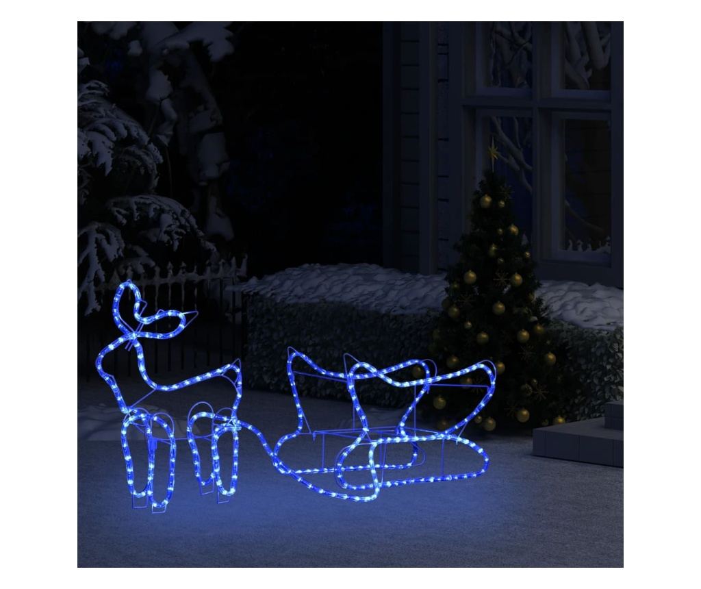 Božićni ukras s jelenom i saonicama, 252 LED svjetla, vanjski - 3