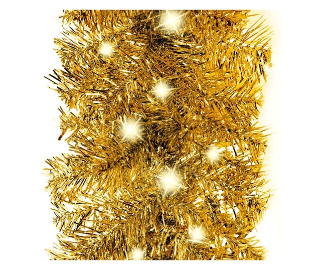 Božićna girlanda s LED svjetlima, zlatna, 5 m