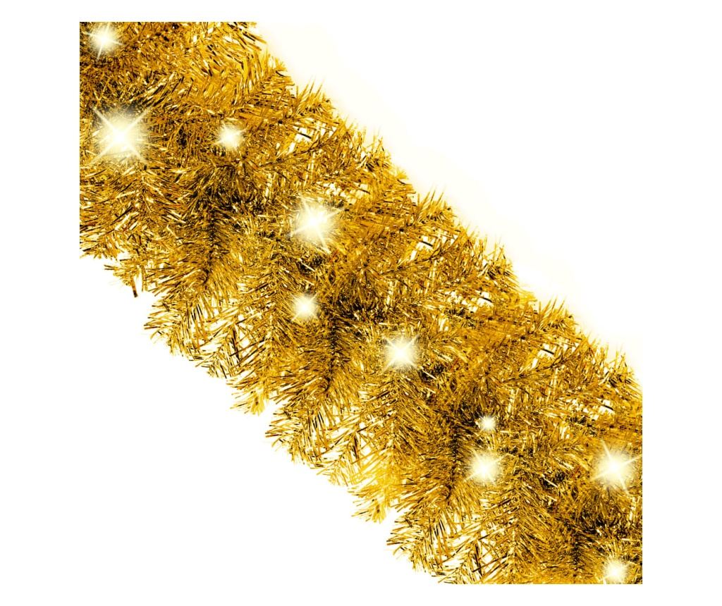 Božićni vijenac s LED svjetlima, zlatni, 20 m - 5