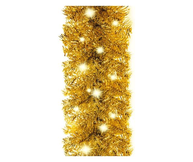 Božićna girlanda s LED svjetlima, zlatna, 5 m