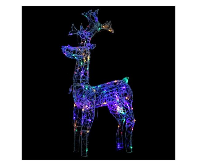 Božićni ukras jelen, 90 LED svjetala, 60x16x100 cm, akril