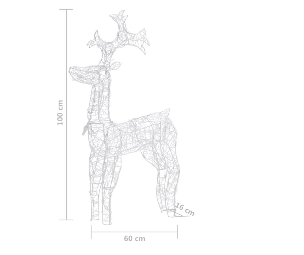 Vianočná dekorácia sob, 90 LED, 60x16x100 cm, akryl - 7