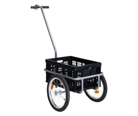 Transportowa przyczepa rowerowa, skrzynka 50 L, czarna, 150 kg