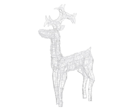 Božični jelen 90 LED lučk 60x16x100 cm iz akrila