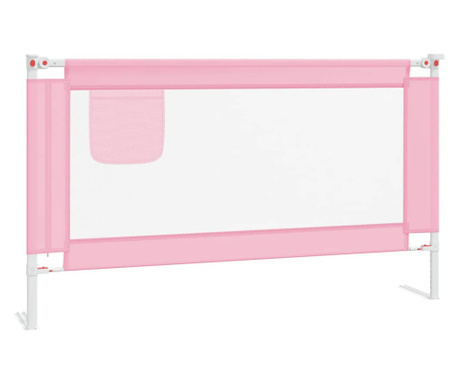 Barierka do łóżeczka dziecięcego, różowa, 140x25 cm, tkanina