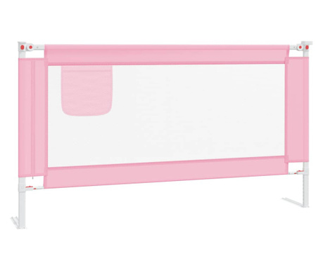 Barierka do łóżeczka dziecięcego, różowa, 150x25 cm, tkanina