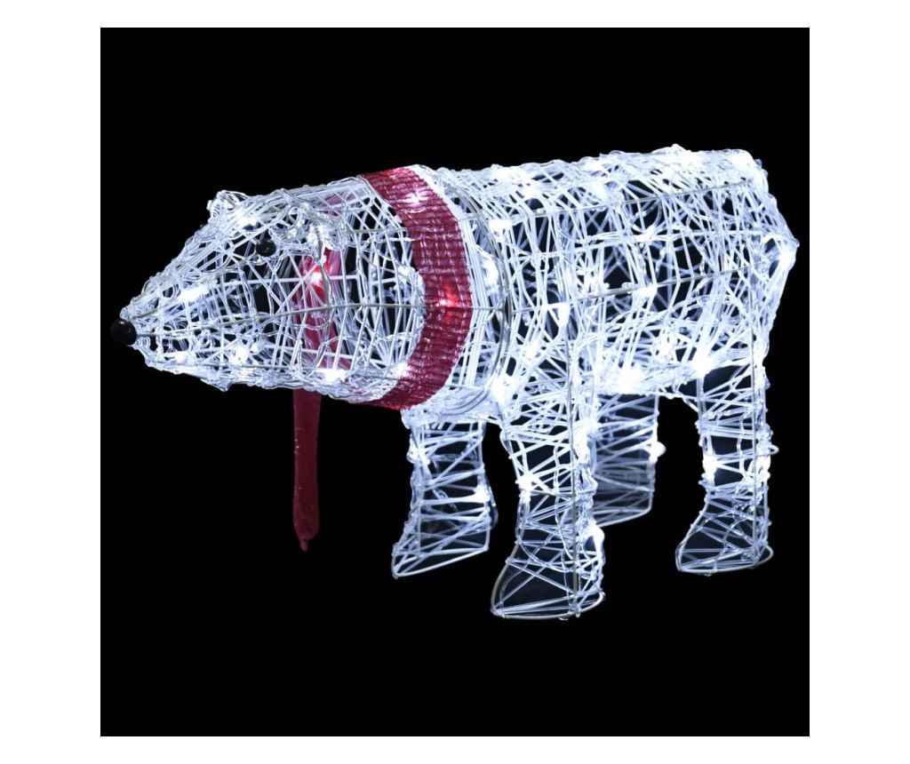Božićni ukras medvjed, 45 LED svjetala, 71 x 20 x 38 cm, akril - 3