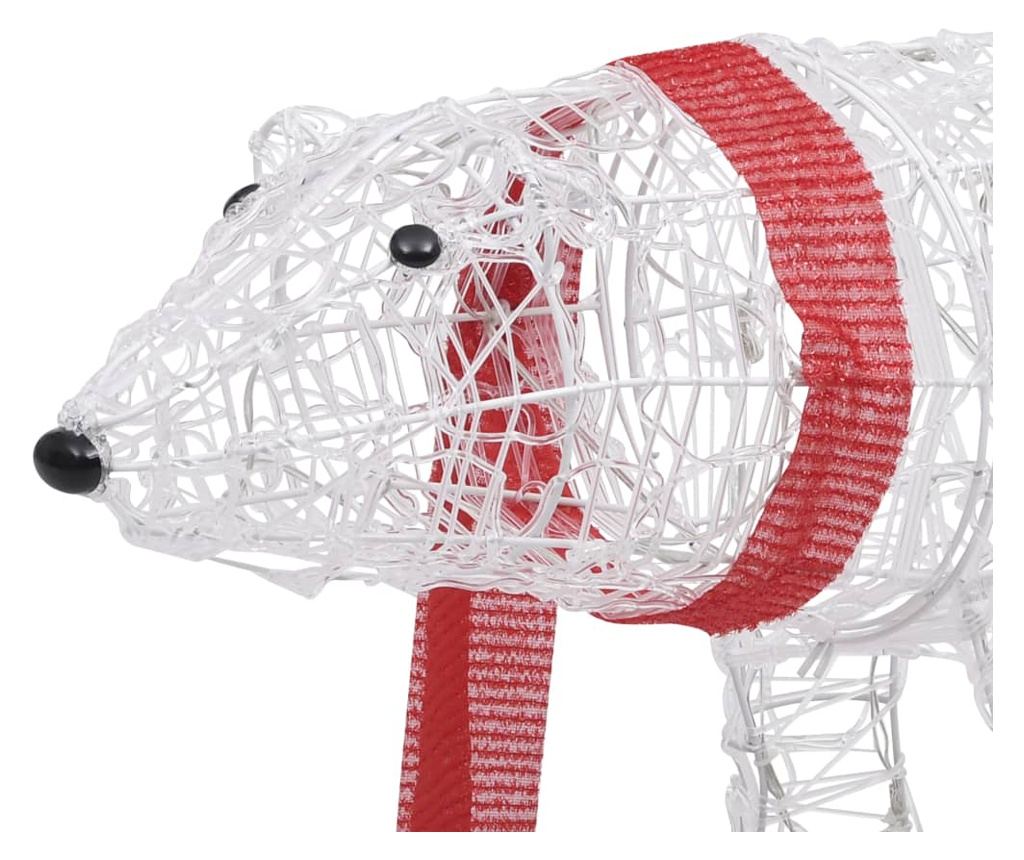 Božićni ukras medvjed, 45 LED svjetala, 71 x 20 x 38 cm, akril - 6