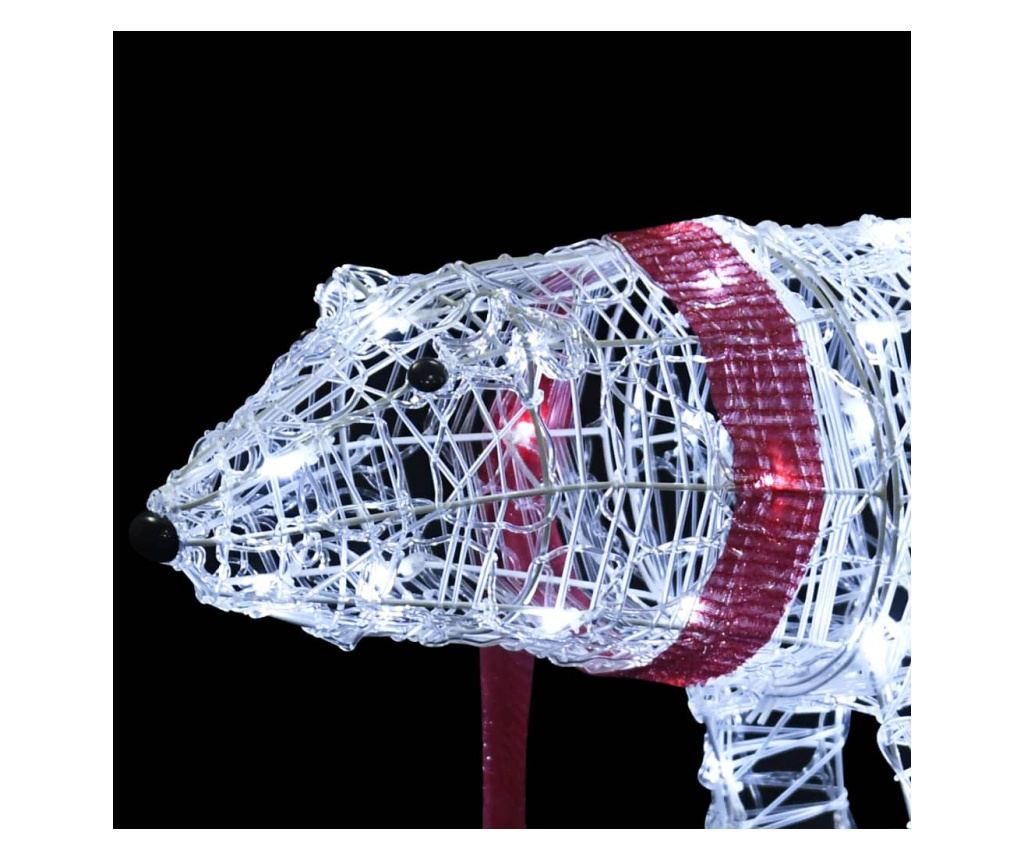 Božićni ukras medvjed, 45 LED svjetala, 71 x 20 x 38 cm, akril - 7