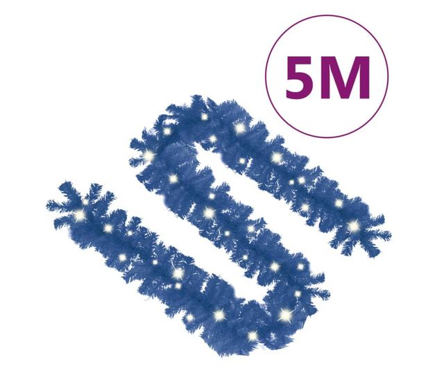 Božićna girlanda s LED svjetlima, plava, 5 m