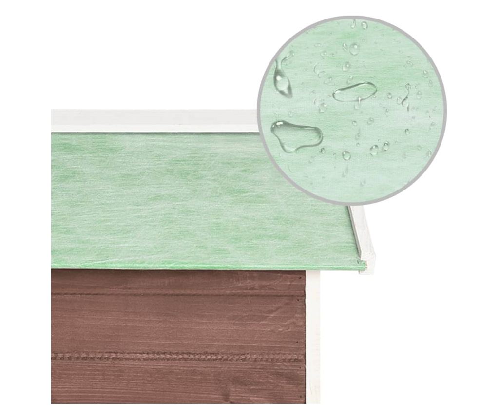 Barna & Fehér Fűnyíró Garázs 72x87x50 cm Fir Fa - 8