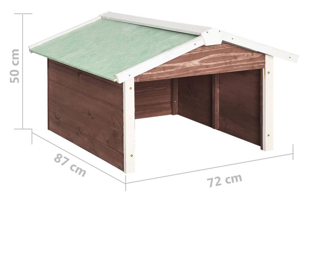 Barna & Fehér Fűnyíró Garázs 72x87x50 cm Fir Fa - 9